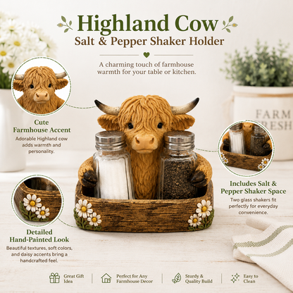 🐮 Cute Highland Cow Farmhouse Décor – Rustic Country Home Accent for Living Room, Kitchen & Entryway