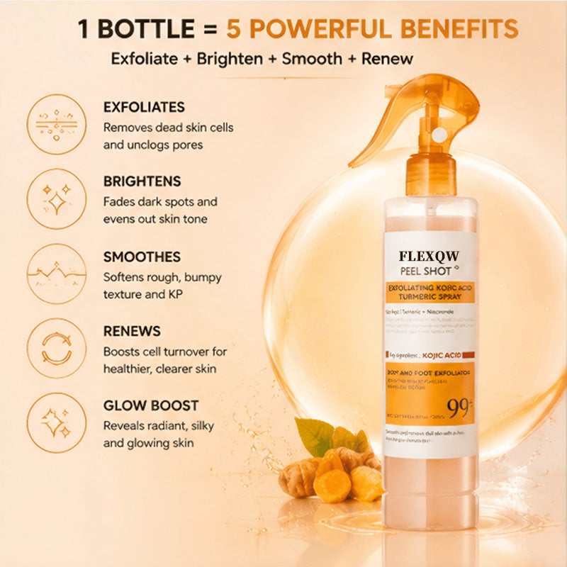 PEEL SHOT 99% Kojic Acid + Turmeric Body Exfoliating Spray