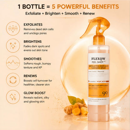 PEEL SHOT 99% Kojic Acid + Turmeric Body Exfoliating Spray