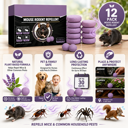 🔥 Limited Edition 49% OFF 🟣 Natural Peppermint Rodent Repellent Tablets – 12 Pack