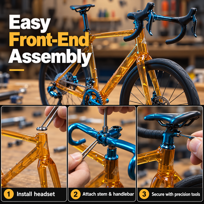 💎🚴 Transparent Mini Road Bike Model – DIY Assembly Kit & Desk Display