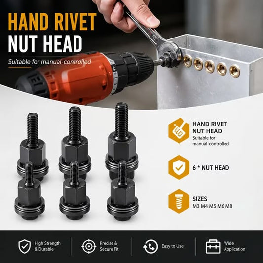 🛠️Head Rivet Nut Tool, M3 M4 M5 M6 M8 M10 Rivnut Kit