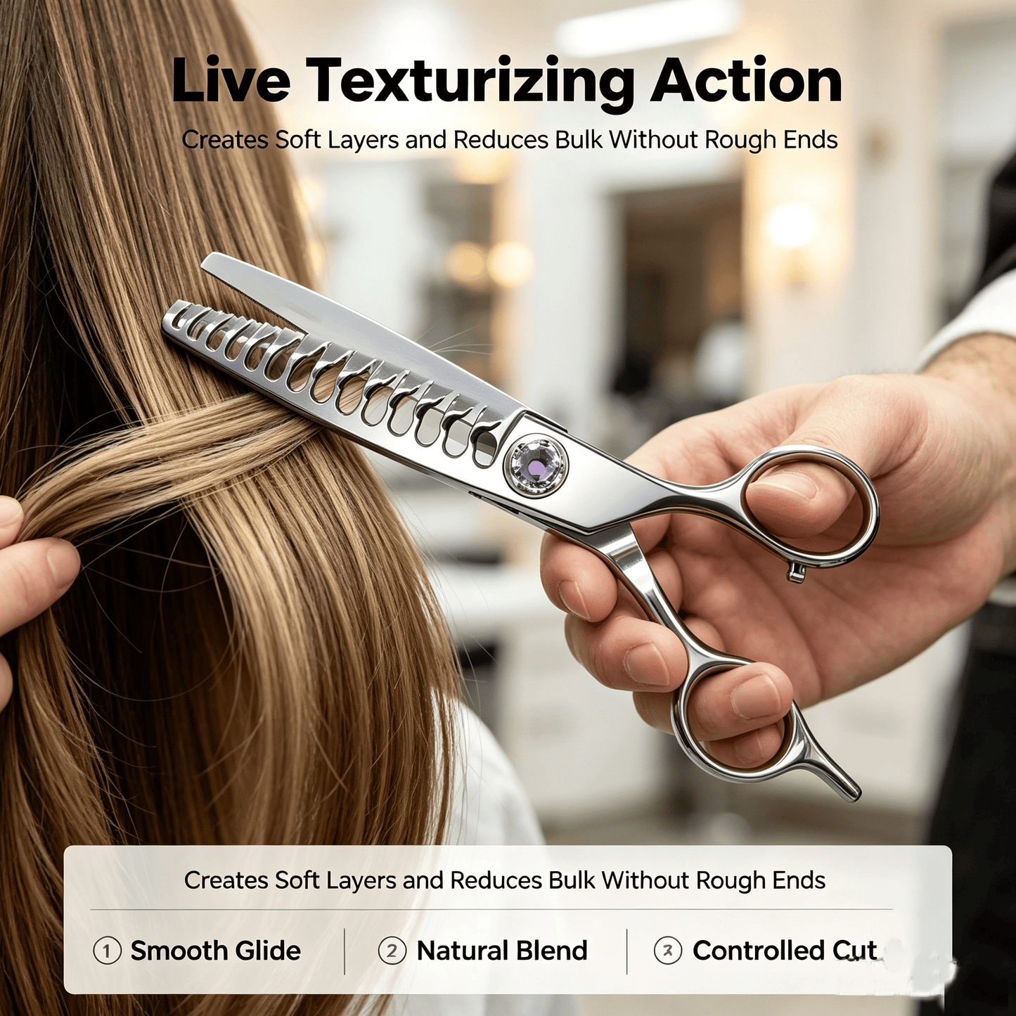 ✂️✨Professional Hair Texturizing Thinning Scissors – Stainless Steel Hair Shears💇‍♂️🔥