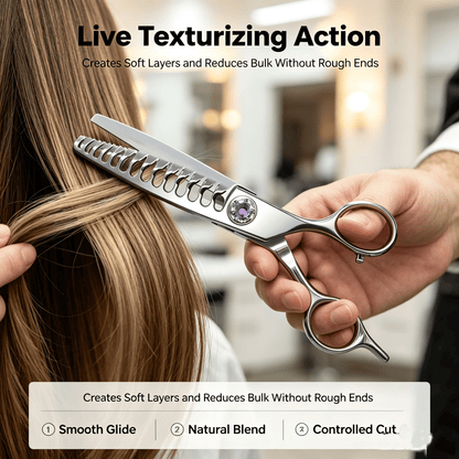 ✂️✨Professional Hair Texturizing Thinning Scissors – Stainless Steel Hair Shears💇‍♂️🔥