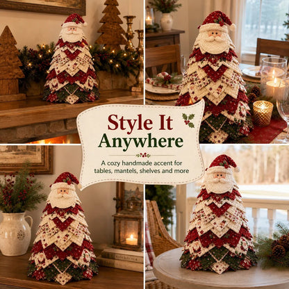 🔥LAST DAY 50% OFF - 🎄DIY Quilted Santa Christmas Tree Kit – Handmade Fabric Holiday Tabletop Tree Decor