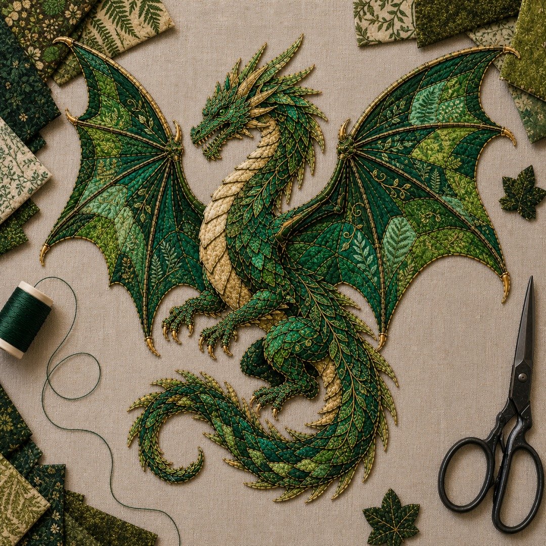 🌙 Beginner-Friendly Mythic Wilds DIY Patchwork Art Kit – Complete Sewing Craft Set 💕