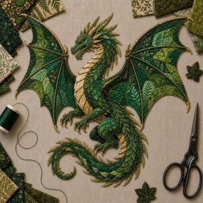 🌙 Beginner-Friendly Mythic Wilds DIY Patchwork Art Kit – Complete Sewing Craft Set 💕