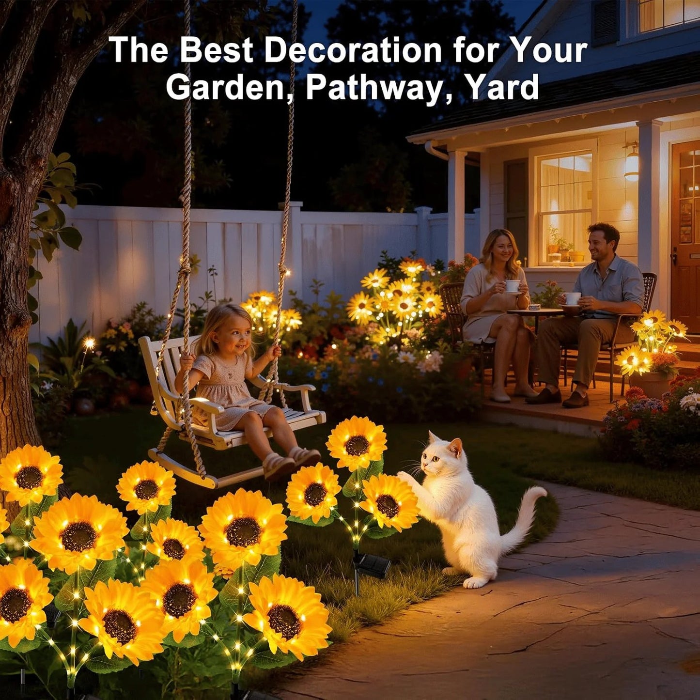 2026 UPGRADED Solar Sunflowers – Hyper-Realistic Petals, Stunning Shadow Projections & Dusk-to-Dawn Garden Magic 🌻