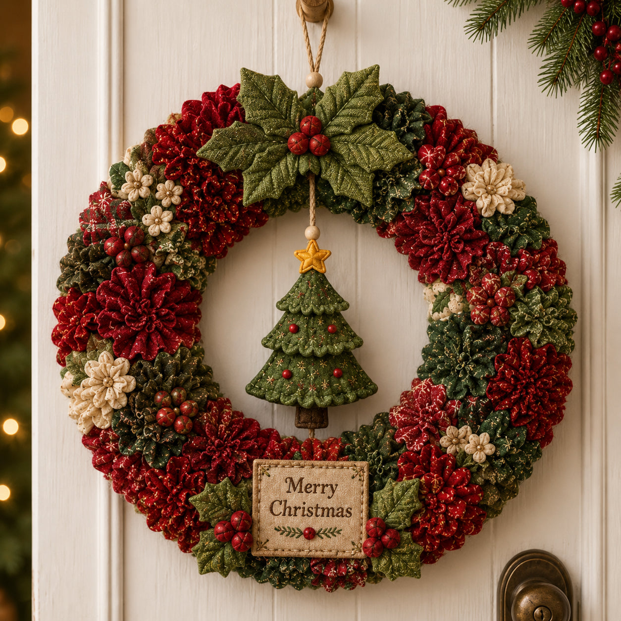 🔥49% Off Last Day - 🔥🎄 3D Fabric Poke Wreath DIY Kit
