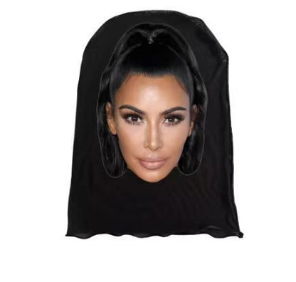 3Pcs Funny Printed Full Face Mesh Mask – Breathable Cosplay Hood for Parties & Street Style