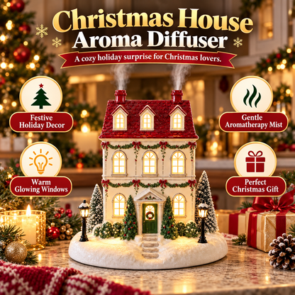 🏠 Christmas House Aroma Diffuser – Gentle Mist & Glowing Windows