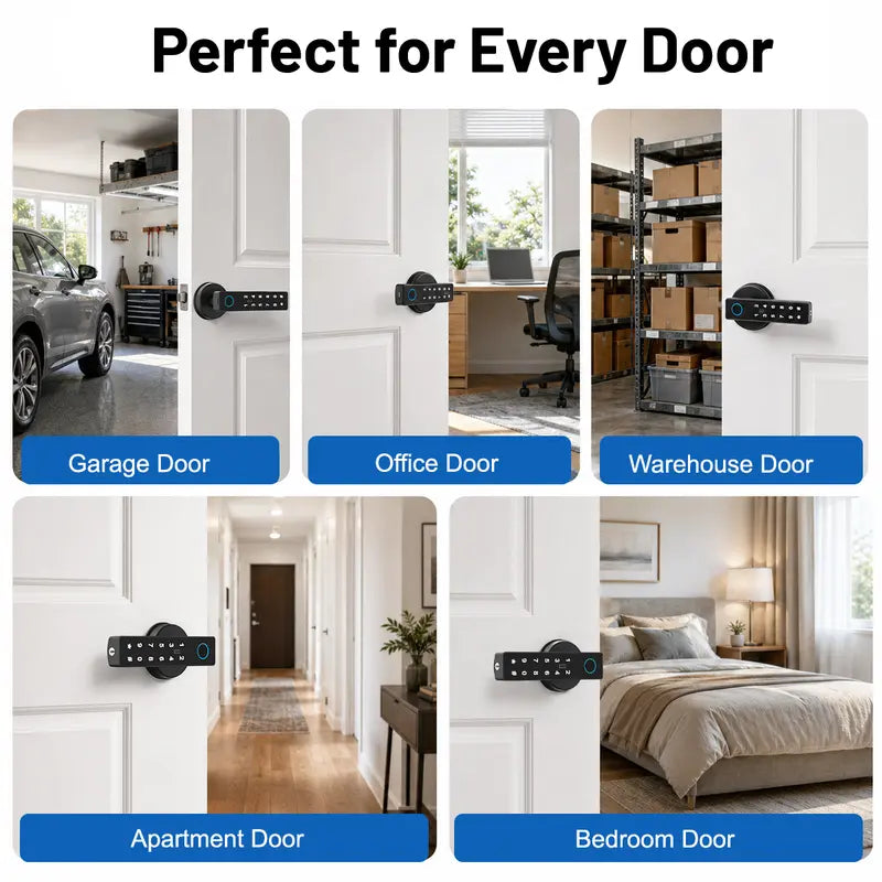 🔥Last Day Limited To 20 Units！⚡⏰🔒 Smart Fingerprint Door Lock – Keyless App-Controlled Handle