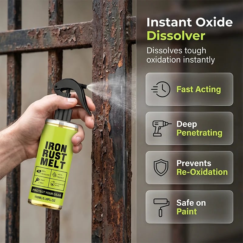🛠Factory direct sale, genuine 50% off!✨One-click remove old rust!Iron Rust Melt Spray