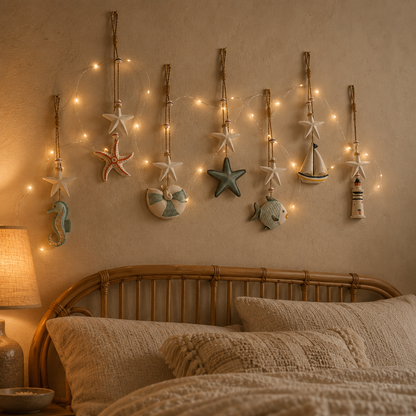 🌊✨ Seaside Glow Wall Hangings — Set of 7 🏡💙 Bring the Quiet Charm of the Coast Into Your Home 🌴🐚