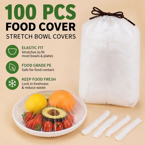 🧑‍🍳50K+ SOLD!✨🔥100PCS Disposable Stretch Food Covers for Bowls & Plates