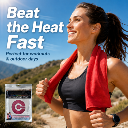 ❄️ Instant Cooling Towel – Lightweight Super Absorbent Towel for Sports, Travel & Outdoor Heat Relief