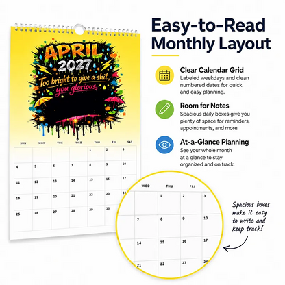 💥Early Bird Sale —🎁2027 Year of the  Wall Calendar – Bold Graffiti Humor Calendar📆🌟