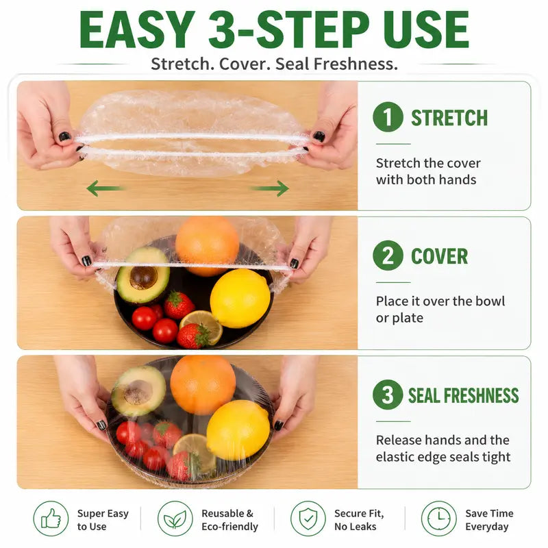 🧑‍🍳50K+ SOLD!✨🔥100PCS Disposable Stretch Food Covers for Bowls & Plates