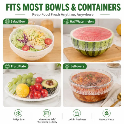 🧑‍🍳50K+ SOLD!✨🔥100PCS Disposable Stretch Food Covers for Bowls & Plates
