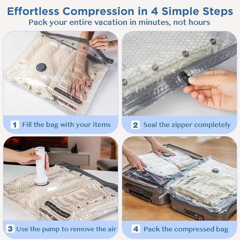 🏅75K+ Sold ⚡️Last Day Special Price 🎁Cordless Travel Vacuum Storage Compression Bag Set