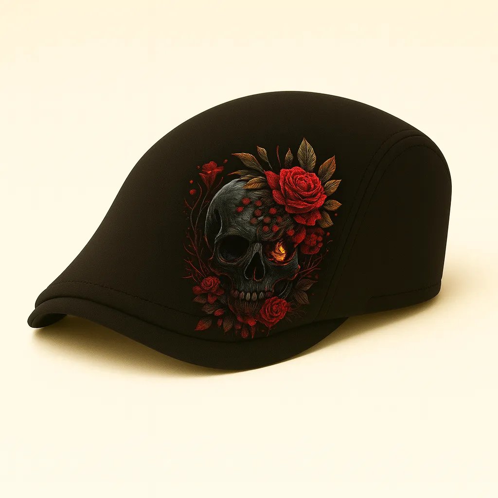 🔥Last Day 50% OFF💀Handcrafted Skull & Thorn Flat Cap🎁Buy 2 Free Shipping