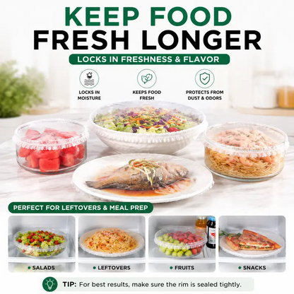 🧑‍🍳50K+ SOLD!✨🔥100PCS Disposable Stretch Food Covers for Bowls & Plates