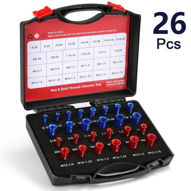 🔥 HOT SALE 🔥🔥44Pcs Alloy Nut and Bolt Thread Inspector Charge🔩