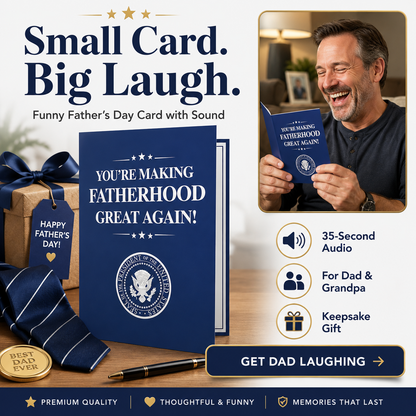 🎉Funny Fathers Day Card with Sound– The Gift Dad Won't Stop Playing! 📣😉