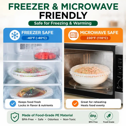 🧑‍🍳50K+ SOLD!✨🔥100PCS Disposable Stretch Food Covers for Bowls & Plates