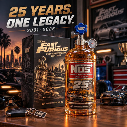 ⏳ Last Day 49% OFF – 25th Anniversary Street Racing Nitrous Tank Whiskey Decanter with Collector’s Box