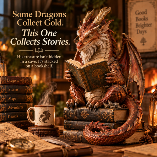 🐉 Wandering Scholar Dragon Enchanted Reading Figurine