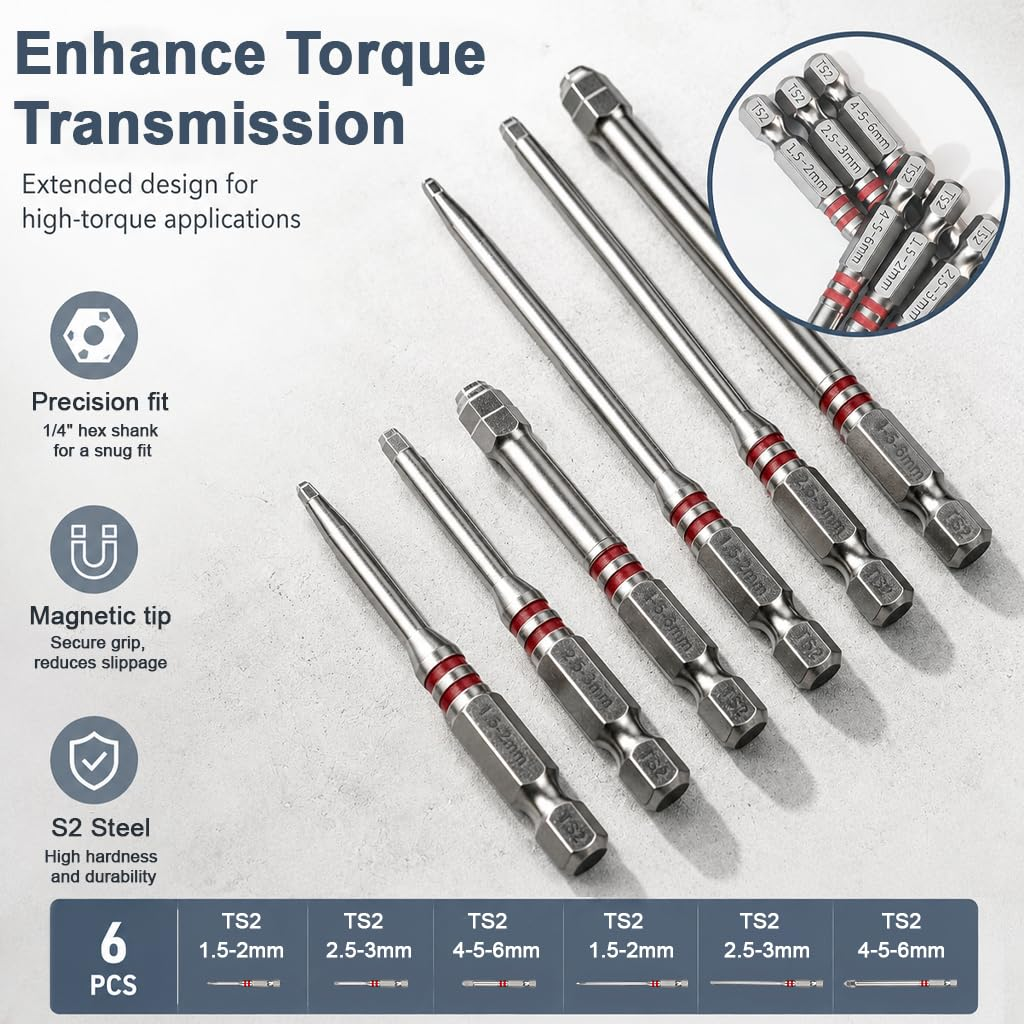 🔩 Hex Head Allen Wrench Drill Bit Set – 6-Piece S2 Steel Set