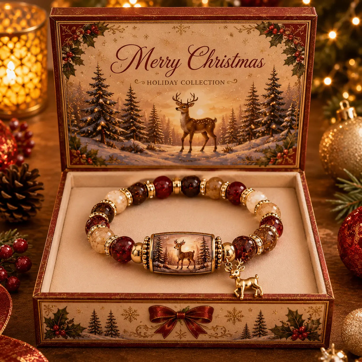 🎄 Limited Edition Christmas Story Beaded Bracelet Set | Holiday Gift Jewelry