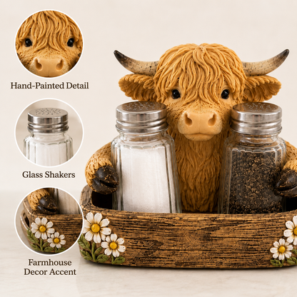 🐮 Cute Highland Cow Farmhouse Décor – Rustic Country Home Accent for Living Room, Kitchen & Entryway