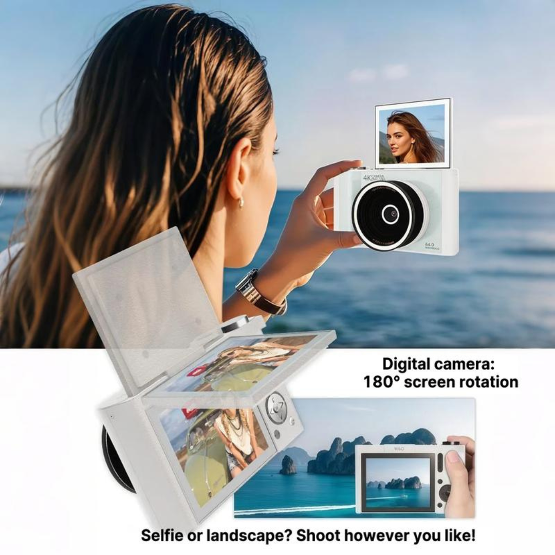 📸✨ 4K Digital Vlogging Camera with 180° Flip Screen & 32GB Card 🎥