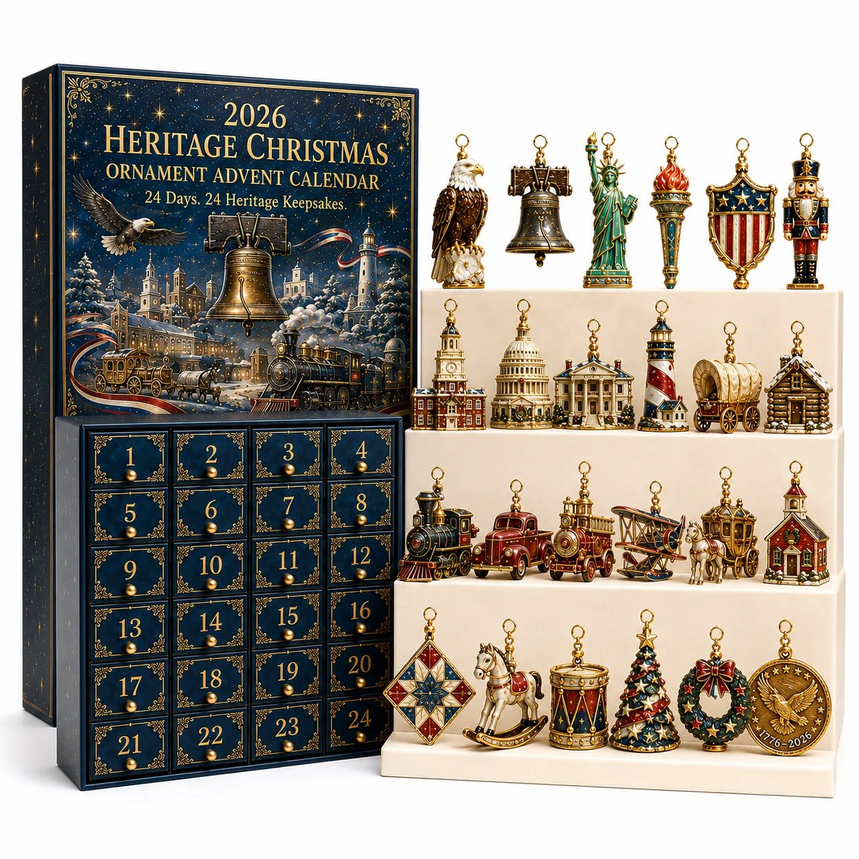 ⏰ Limited anniversary edition✨49% OFF!🔥America 250th Anniversary Heritage Christmas Advent Calendar
