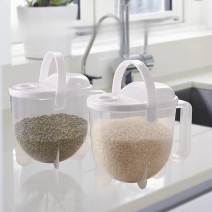 Automatic Hands-Free Rice Washing Tool Convenience Strainer with Filtering Lid Ideal for Rice Beans Fruits Vegetables Grains Kitchen Accessories Lazy Rice Cleaning Device Easy to Use Kitchen Gadget