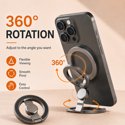 360° Magnetic Phone Stand & Fidget Spinner Combo – Adjustable Grip & Hands-Free Holder