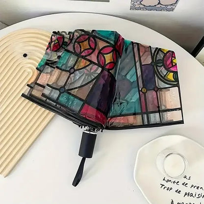 🌈Cathedral Art Stained‑Glass Inspired Automatic Umbrella