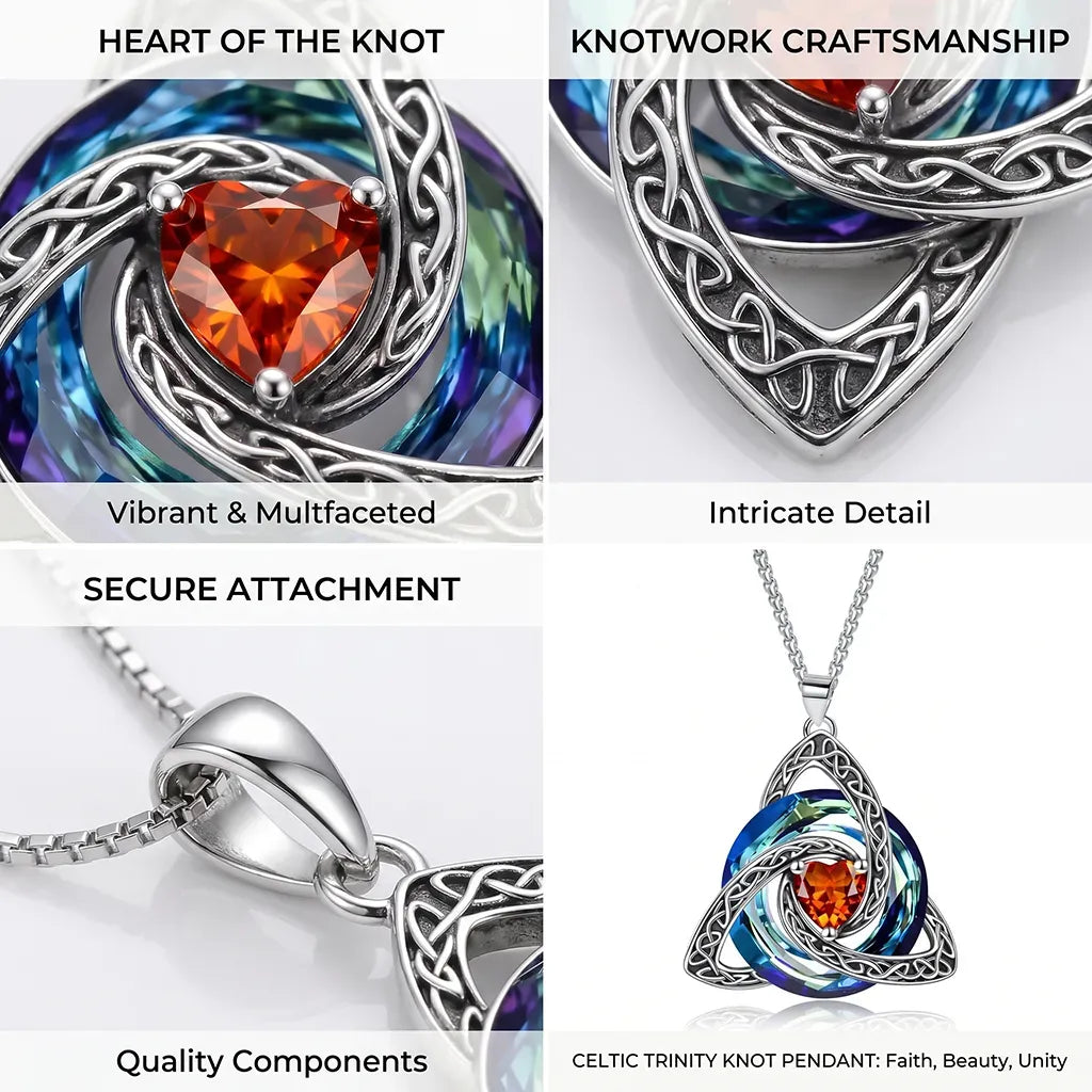 💎 Birthstone Celtic Knot Necklace for Women