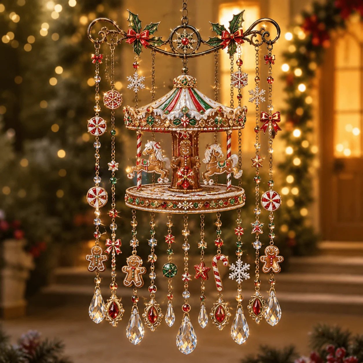 🎄 Limited-Time 50% OFF – Christmas Wind Chime with Crystal Drops🔔