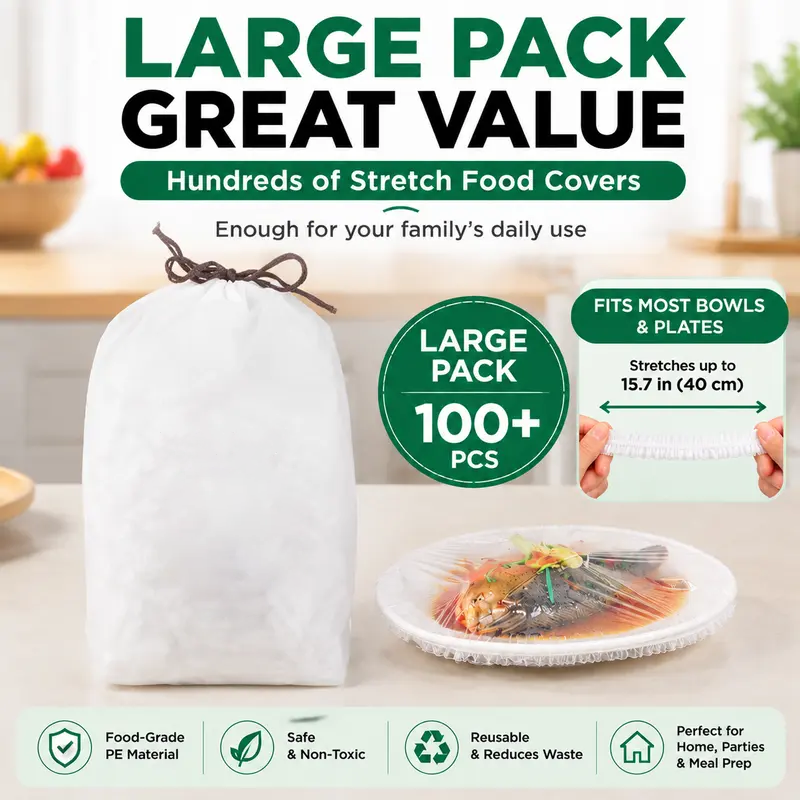 🧑‍🍳50K+ SOLD!✨🔥100PCS Disposable Stretch Food Covers for Bowls & Plates