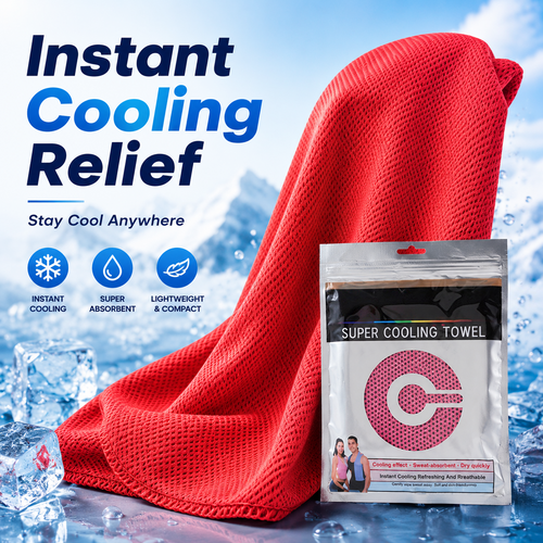 ❄️ Instant Cooling Towel – Lightweight Super Absorbent Towel for Sports, Travel & Outdoor Heat Relief