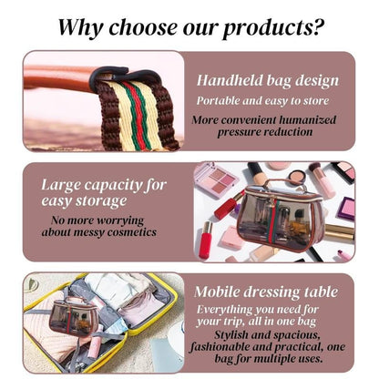 💕Hot sale 49% OFF💖✨ 3PCS New Retro Vintage Vanity Bag, Large Capacity Makeup Organizer for Women
