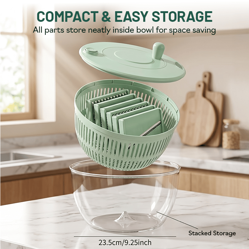 3-in-1 Salad Spinner Pro – Wash, Slice & Dry in Seconds