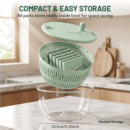 3-in-1 Salad Spinner Pro – Wash, Slice & Dry in Seconds