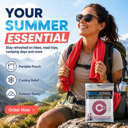❄️ Instant Cooling Towel – Lightweight Super Absorbent Towel for Sports, Travel & Outdoor Heat Relief