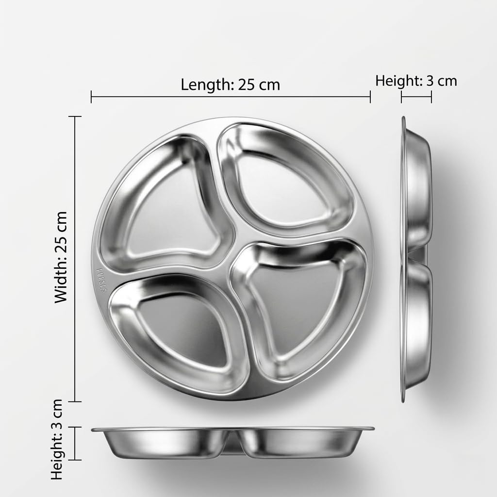 Stainless Steel 4 Compartment Partition Plate