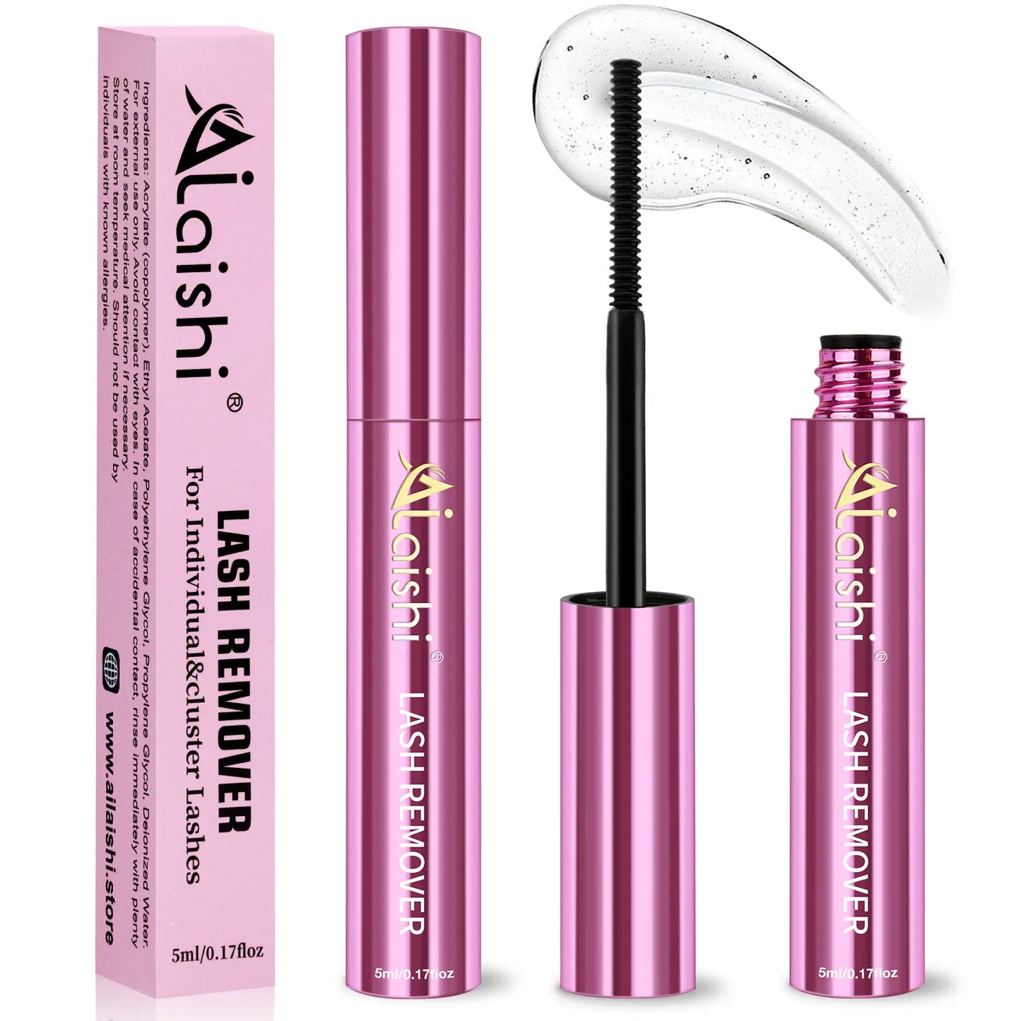 AlLAlSHI 2-in-1 Bond & Seal Cosmetic Eyelash Adhesive, Black/White Waterproof Gentle Lightweight Long-Lasting Strong Hold Glue for Individual Cluster Lashes, DIY Eyelash Extensions Beauty Product for Self-Application