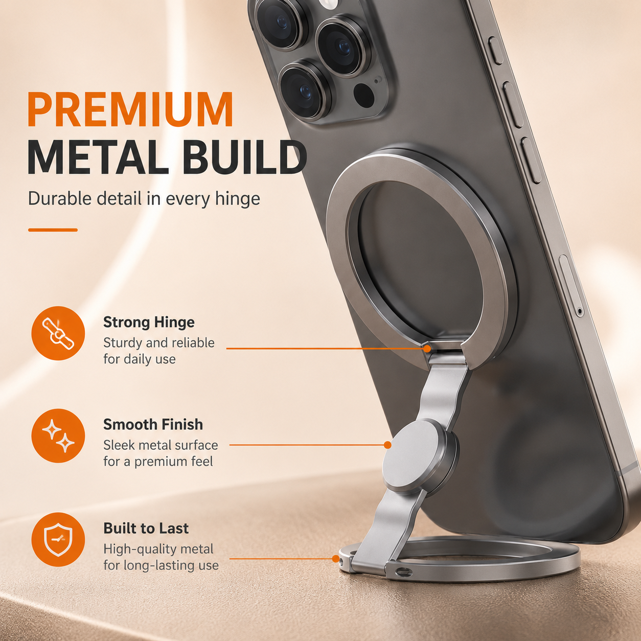 360° Magnetic Phone Stand & Fidget Spinner Combo – Adjustable Grip & Hands-Free Holder